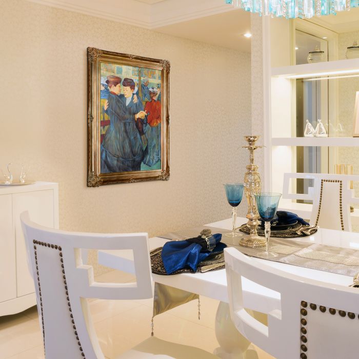 At the Moulin Rouge Two Women Waltzing Pre-Framed - Renaissance Bronze Frame 24"X36"