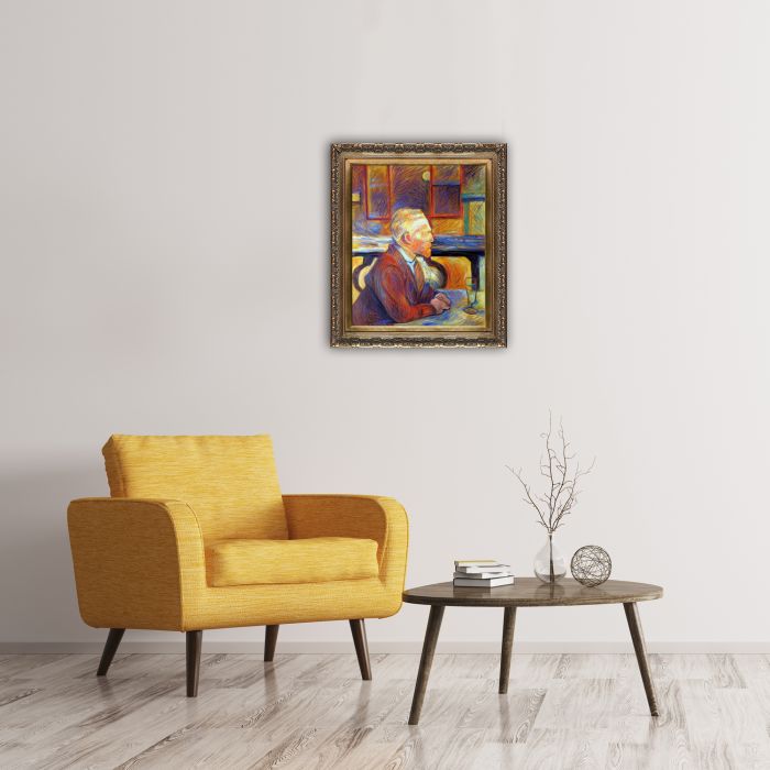 Portrait de Vincent van Gogh, 1887 Preframed - Baroque Antique Gold Frame 20"X24"