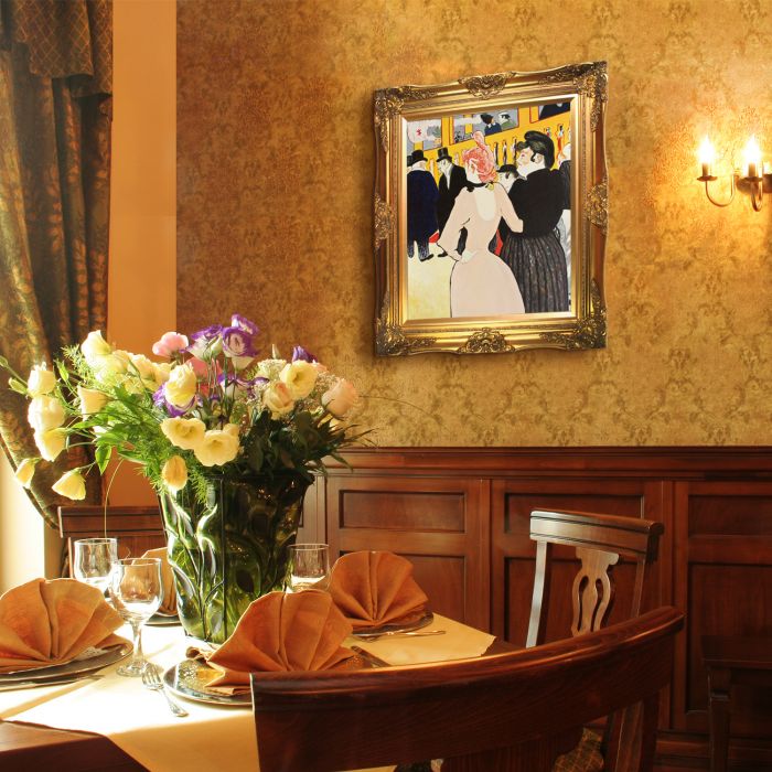 At the Moulin Rouge, La Goulue with Her Sister Pre-Framed - Victorian Gold Frame 20"X24"