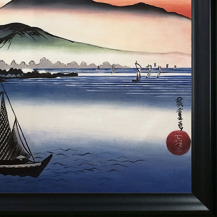 Descending Geese at Katada, No. 6 from Eight Views of Omi Pre-Framed - Black Matte Frame 24"X36"