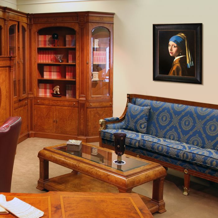 Girl with a Pearl Earring Pre-Framed - Veine D'Or Bronze Scoop Frame 20"X24"