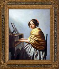 Young Woman Seated at the Verginals Pre-Framed