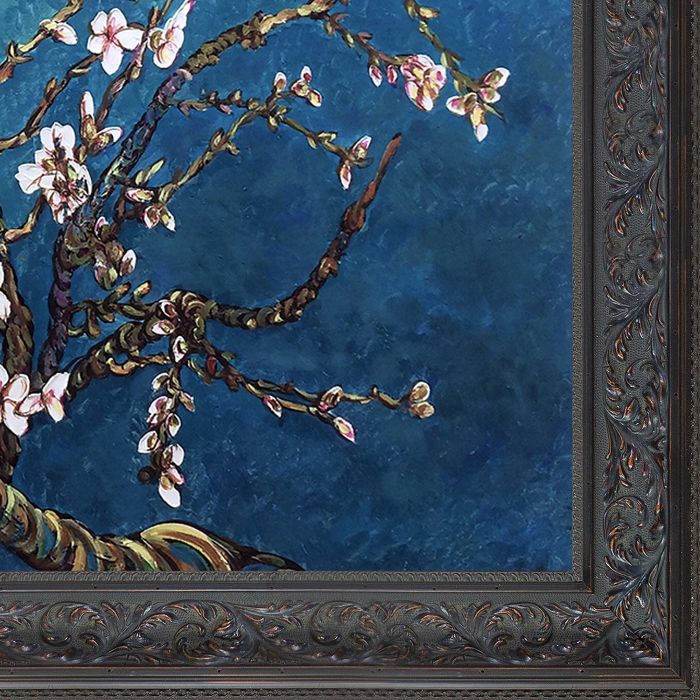 Branches of an Almond Tree in Blossom Pre-Framed - Black Spanish Walnut Frame 30