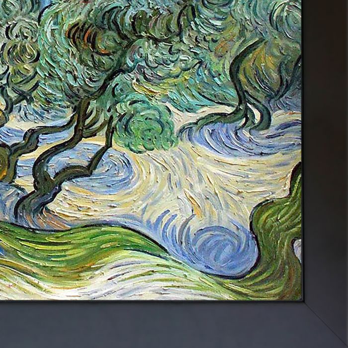 Olive Trees with the Alpilles in the Background Pre-Framed - New Age Black Frame 30"X40"