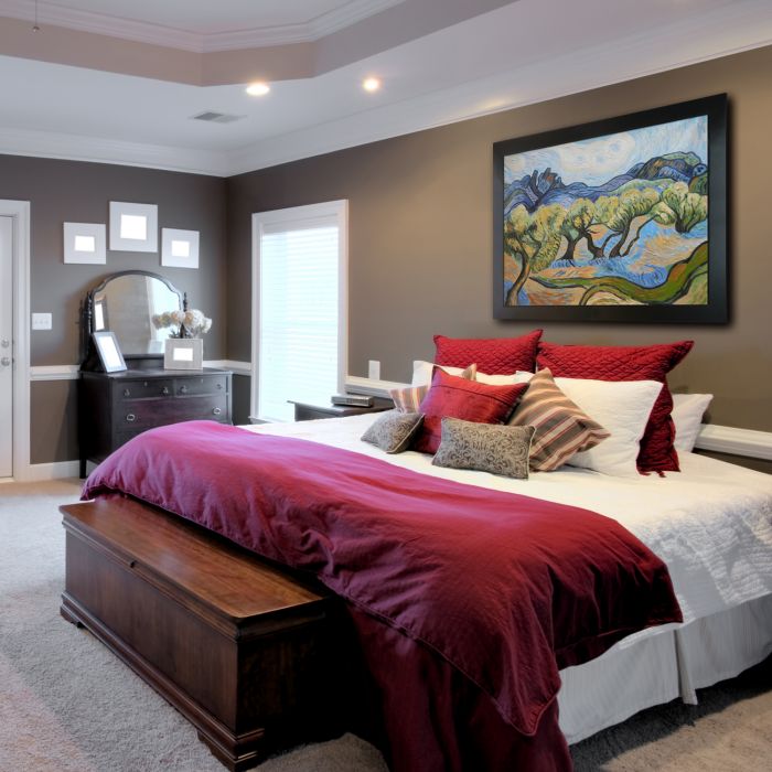 Olive Trees with the Alpilles in the Background Pre-Framed - New Age Black Frame 30"X40"