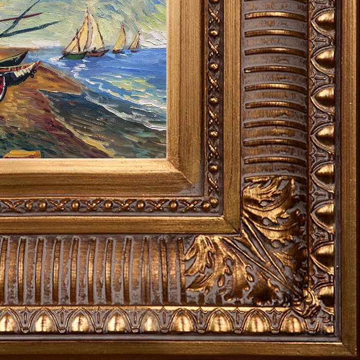 Fishing Boats on the Beach at Saintes-Maries Pre-Frame - Regal Gold Frame 8"X10"