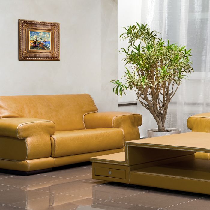 Fishing Boats on the Beach at Saintes-Maries Pre-Frame - Regal Gold Frame 8"X10"