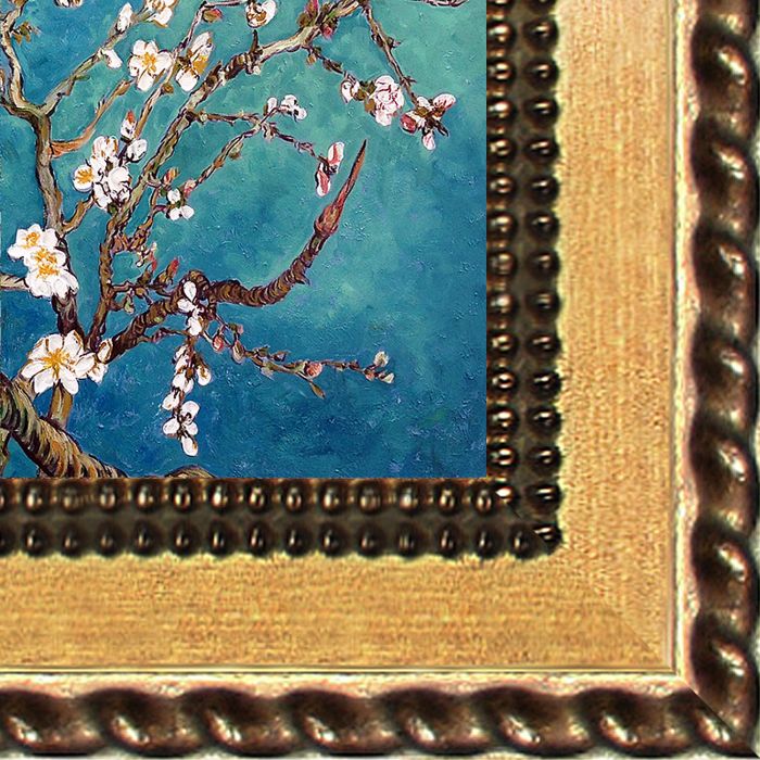 Branches of an Almond Tree in Blossom Pre-Framed - Verona Gold Braid Frame 8"X10"