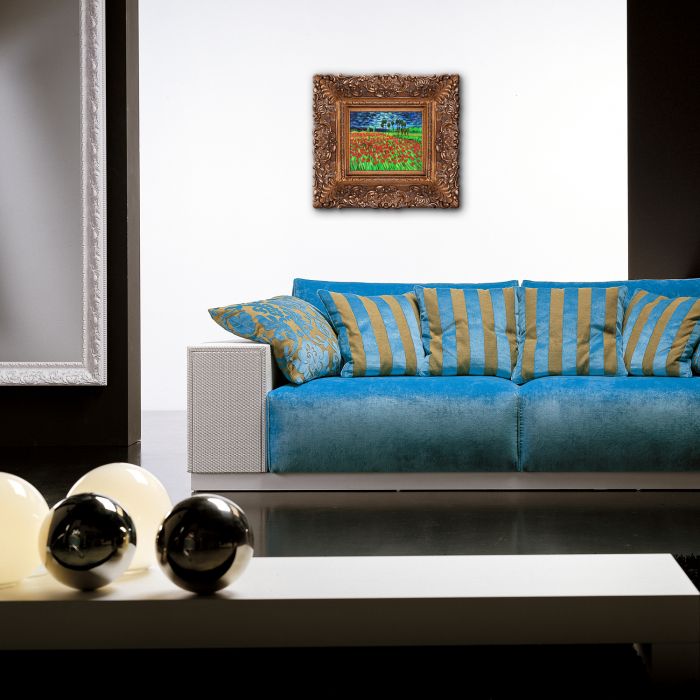 Field of Poppies Pre-Framed - Burgeon Gold Frame 8"X10"