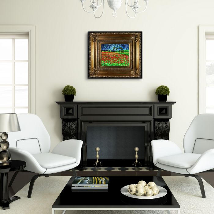 Field of Poppies Pre-Framed - Regency Gold Frames 8"X10"