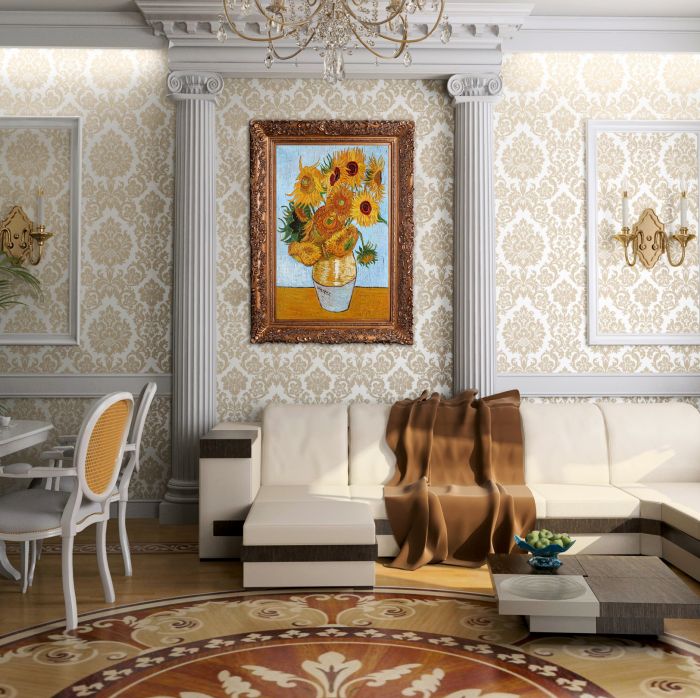 Sunflowers Pre-Framed - Burgeon Gold Frame 24"X36"