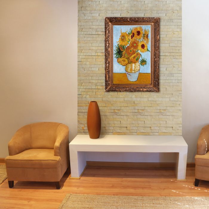 Sunflowers Pre-Framed - Burgeon Gold Frame 24"X36"