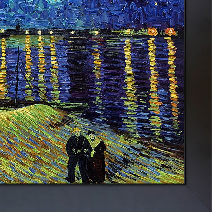 Starry Night Over the Rhone Pre-Framed - New Age Black Frame 24"X36"