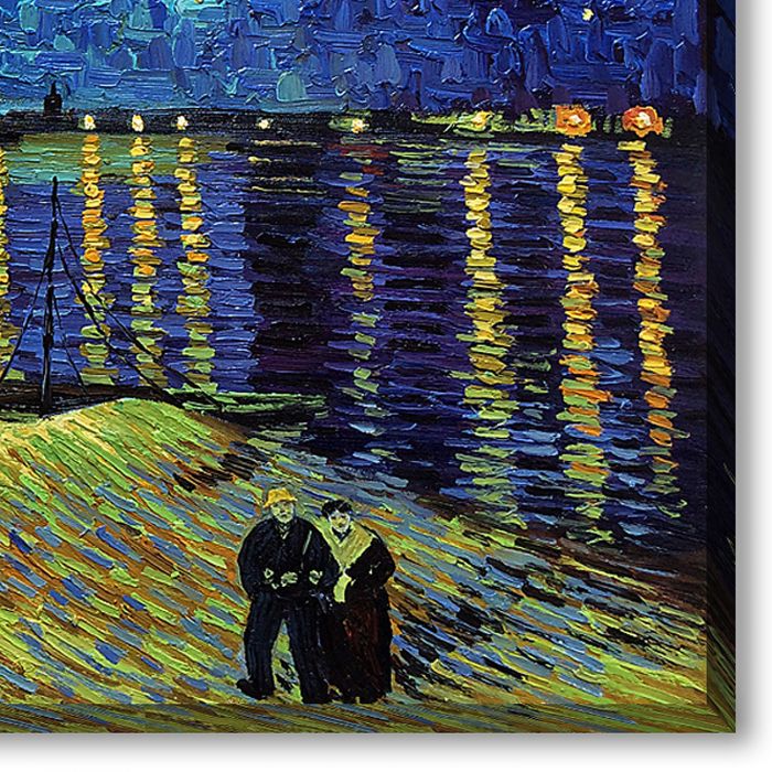 Starry Night Over the Rhone Pre-Framed - Gallery Wrap 24"X36"