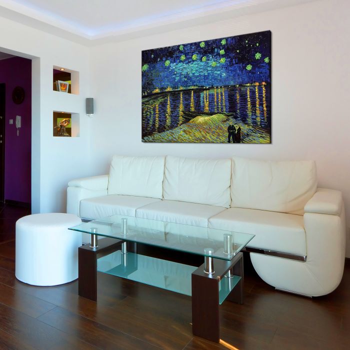 Starry Night Over the Rhone Pre-Framed - Gallery Wrap 24"X36"