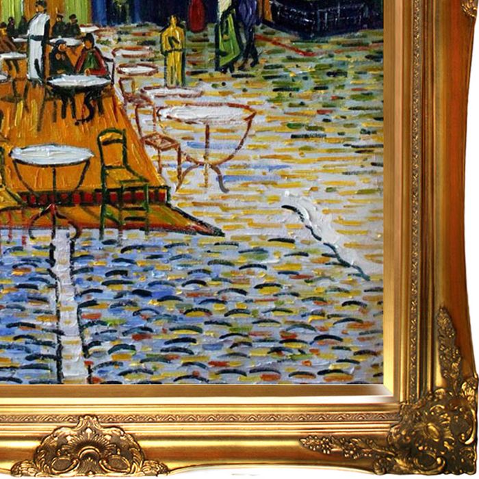 Cafe Terrace at Night Pre-Framed - Victorian Gold Frame 24"X36"