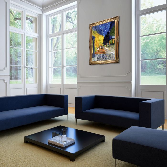 Cafe Terrace at Night Pre-Framed - Victorian Gold Frame 24"X36"