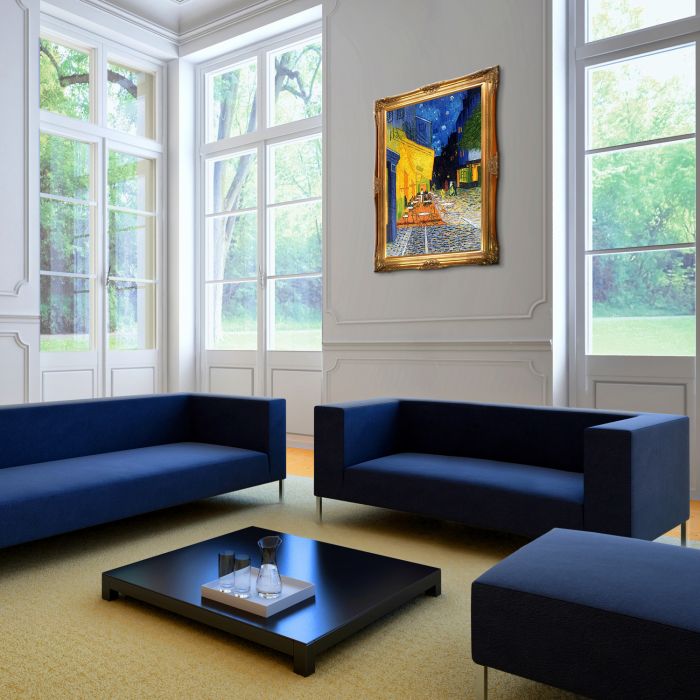 Cafe Terrace at Night Pre-Framed - Victorian Gold Frame 24"X36"