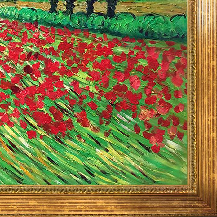 Field of Poppies Pre-Framed - Vienna Gold Leaf Frame 24"X36"