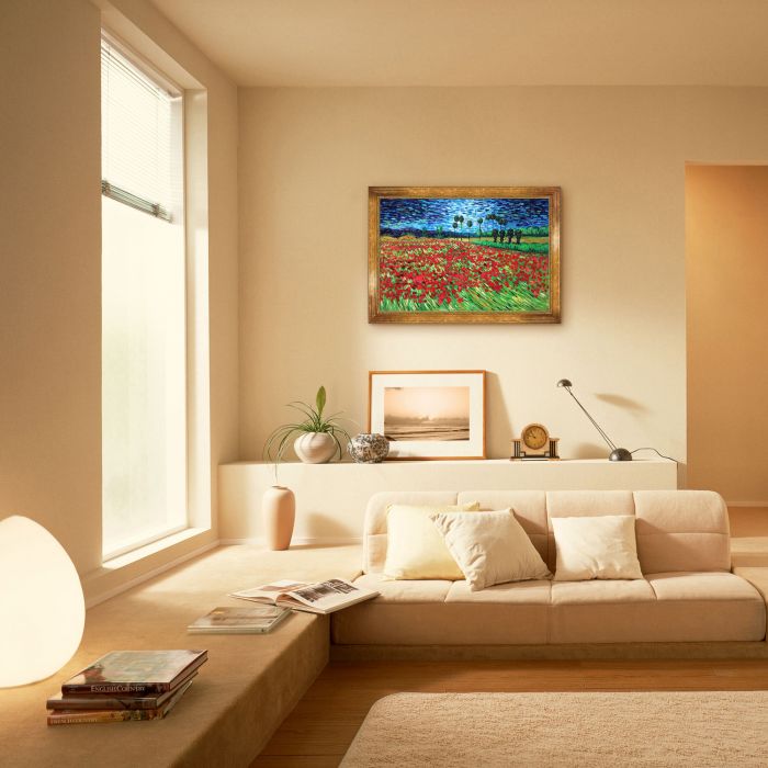 Field of Poppies Pre-Framed - Vienna Gold Leaf Frame 24"X36"