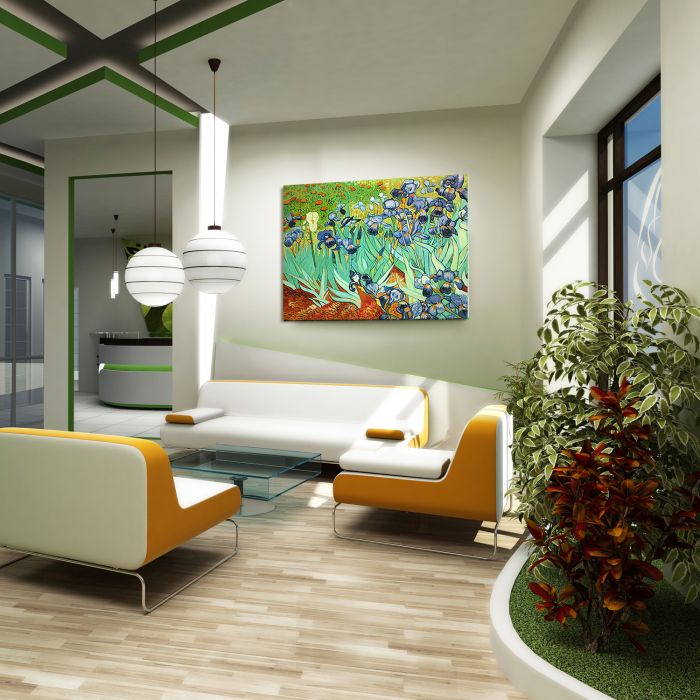 Irises Pre-Framed - Gallery Wrap 36"X48"