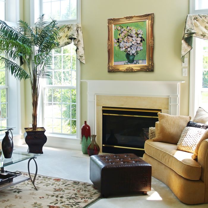 Vase with Roses Pre-Framed - Victorian Gold Frame 20"X24"