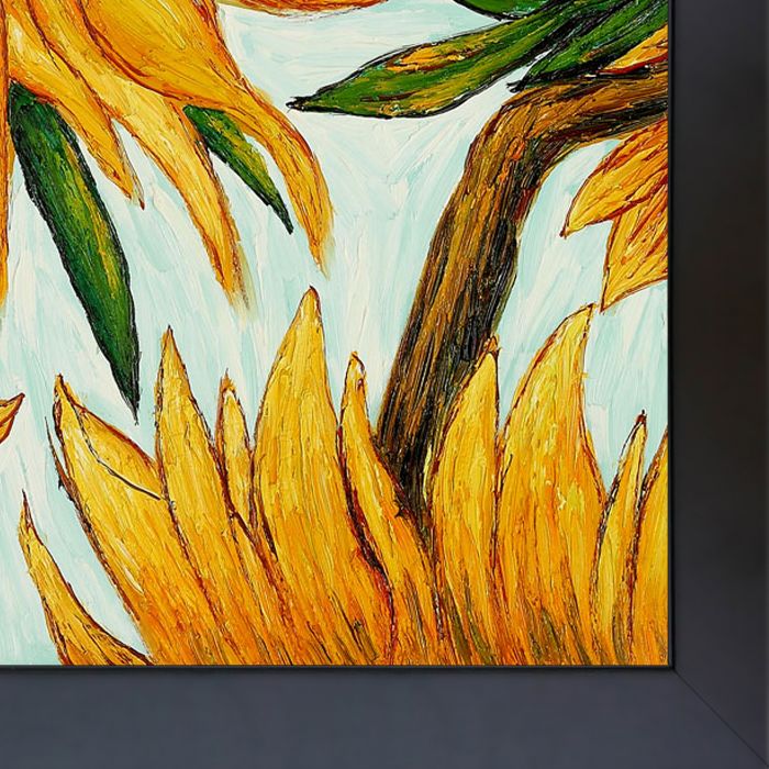 Sunflowers (detail) Pre-Framed - New Age Black Frame 24"X36"