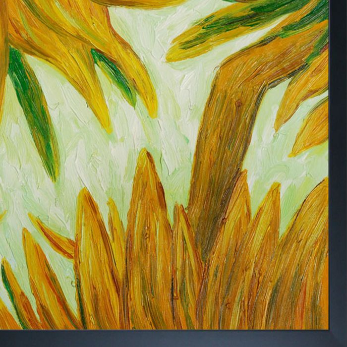 Sunflowers (detail) Pre-Framed - Studio Black Wood Frame 24"X36"