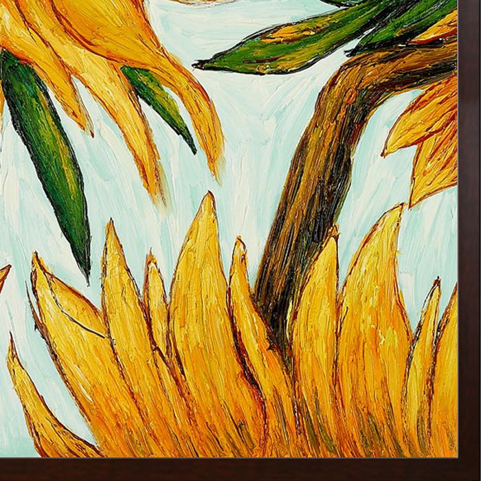 Sunflowers (detail) Pre-Framed - Studio Walnut Wood Frame 24