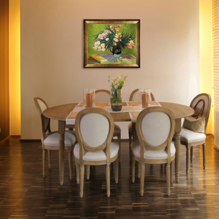 Majolica Jar with Branches of Oleander, 1888 Oil Painting Pre-Framed - Athenian Gold Frame 20"X24"