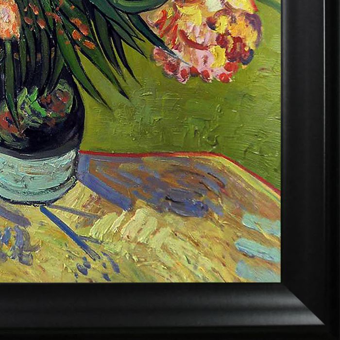 Majolica Jar with Branches of Oleander, 1888 Oil Painting Pre-Framed - Black Matte Frame 20"X24"