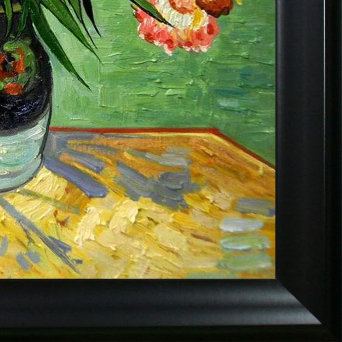 Majolica Jar with Branches of Oleander, 1888 Oil Painting Pre-Framed - Black Matte Frame 20"X24"