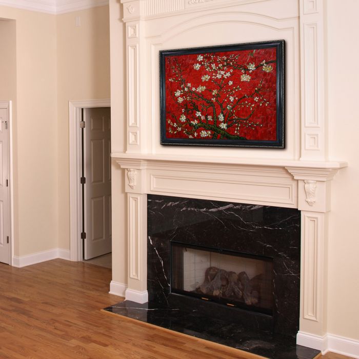 Branches of an Almond Tree in Blossom, Ruby Red Pre-Framed - La Scala Frame