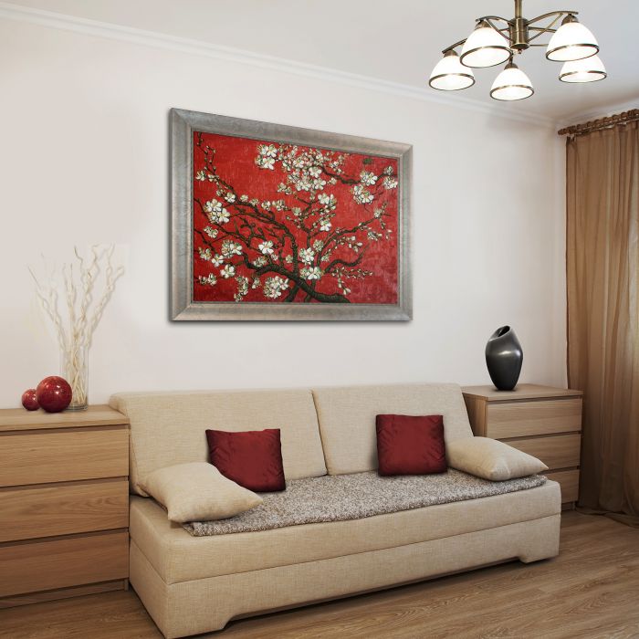 Branches of an Almond Tree in Blossom, Ruby Red Pre-Framed - Champage Scoop with Swirl Lip Frame 30"X40"