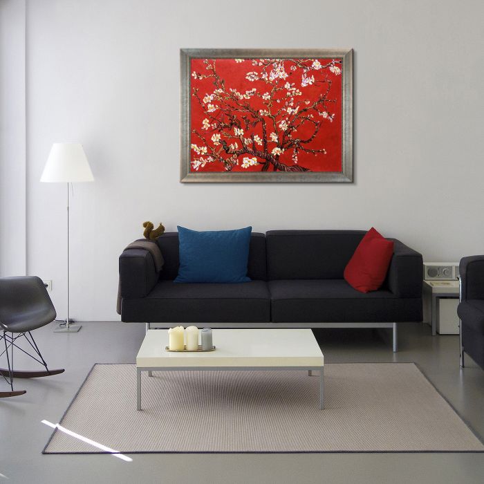 Branches of an Almond Tree in Blossom, Ruby Red Pre-Framed - Champage Scoop with Swirl Lip Frame 30"X40"