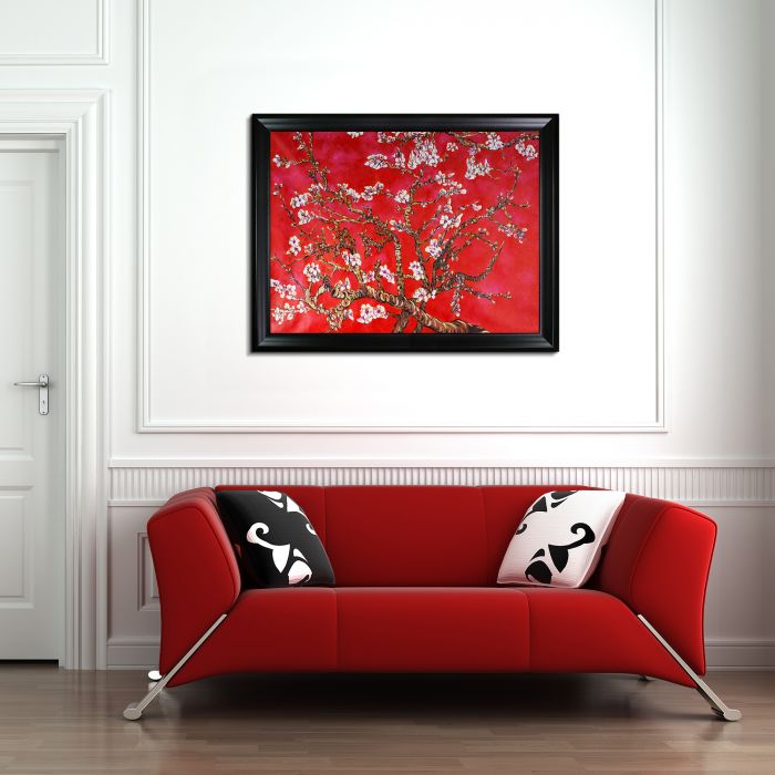 La Pastiche, Branches (Red) Pre-Framed Black Matte 36x48 - Black