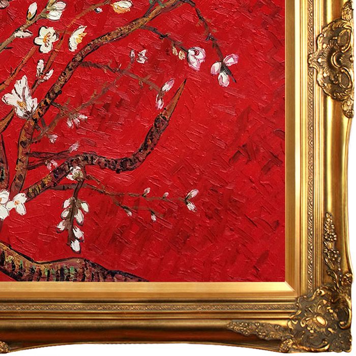 Branches of an Almond Tree in Blossom, Ruby Red Pre-Framed - Victorian Gold Frame 24"X36"