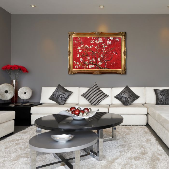 Branches of an Almond Tree in Blossom, Ruby Red Pre-Framed - Victorian Gold Frame 24"X36"