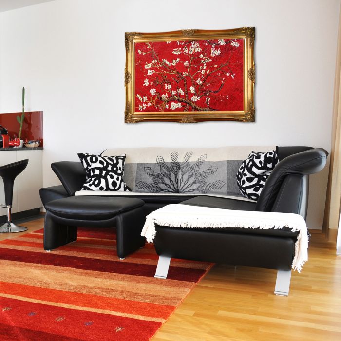 Branches of an Almond Tree in Blossom, Ruby Red Pre-Framed - Victorian Gold Frame 24"X36"