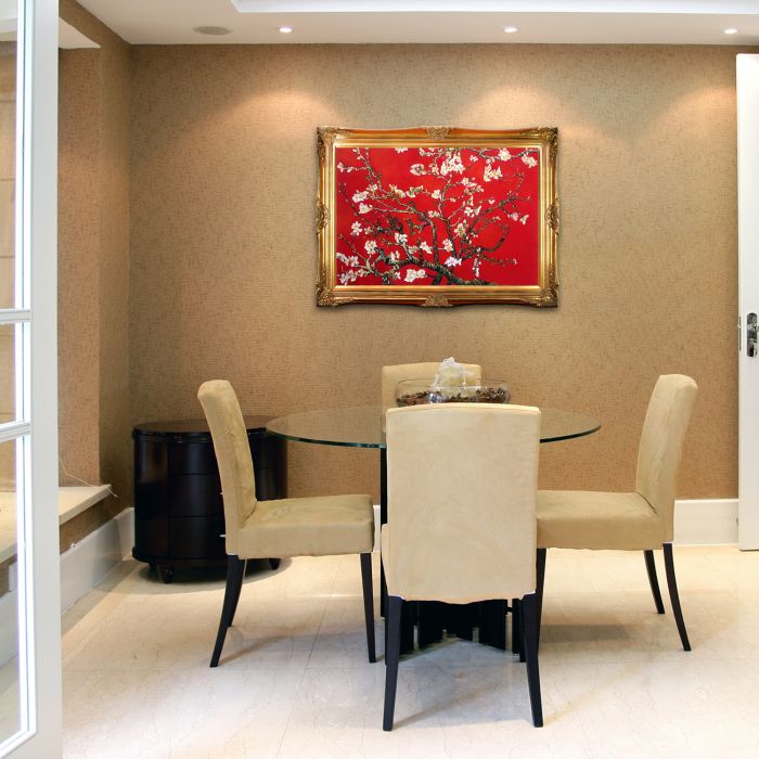 Branches of an Almond Tree in Blossom, Ruby Red Pre-Framed - Victorian Gold Frame 24"X36"