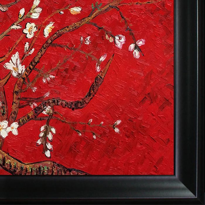Branches of an Almond Tree in Blossom, Ruby Red Pre-Framed - Black Matte Frame 24"X36"