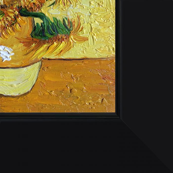 Vase with Fifteen Sunflowers Pre-Framed - New Age Black Frame 8"X10"