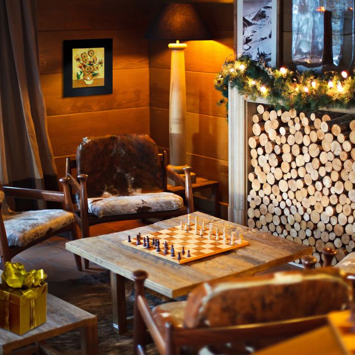 Vase with Fifteen Sunflowers Pre-Framed - New Age Black Frame 8"X10"