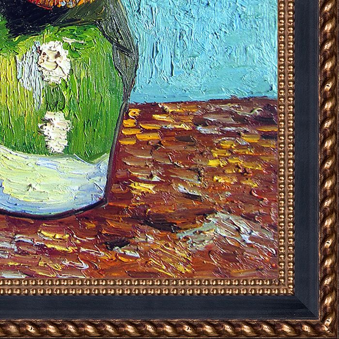 Sunflowers, First Version Pre-Framed - Verona Black and Gold Braid 20" X 24"