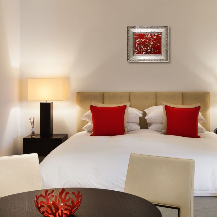 Branches of an Almond Tree in Blossom, Ruby Red Pre-Framed - Versailles Silver King Frame 8" X 10"