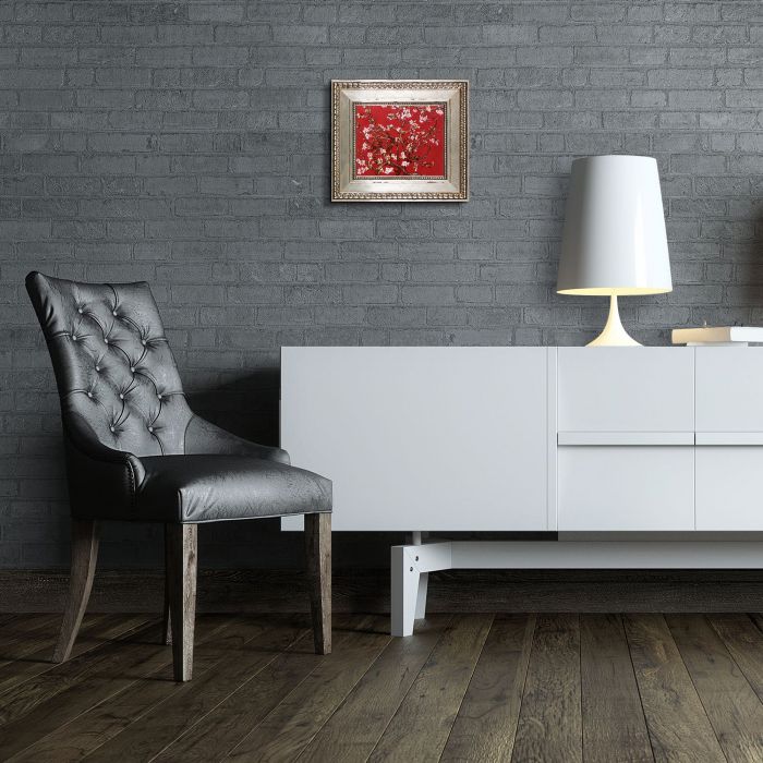 Branches of an Almond Tree in Blossom, Ruby Red Pre-Framed - Versailles Silver King Frame 8" X 10"