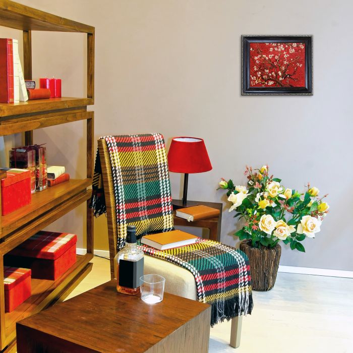 Branches of an Almond Tree in Blossom, Ruby Red Pre-Framed - La Scala Frame 8"X10"