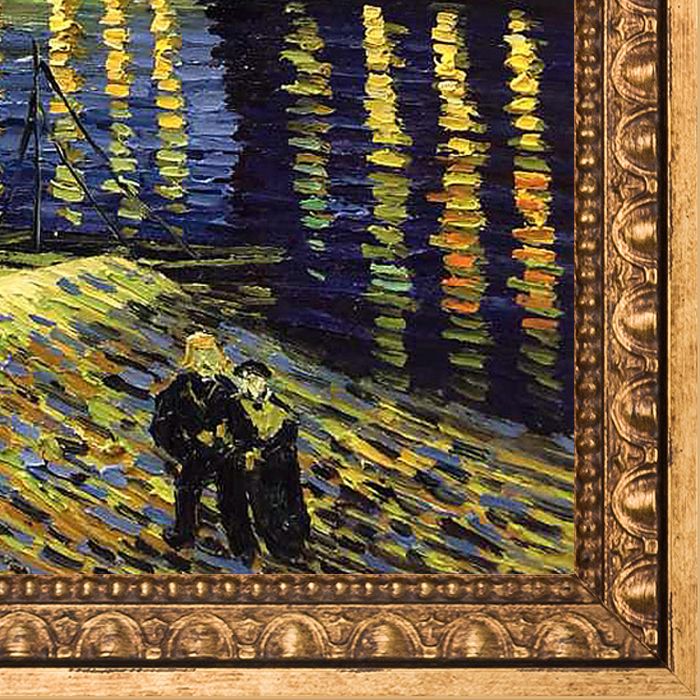 Starry Night Over the Rhone Pre-Framed - Versailles Gold Frame 16" X 20"