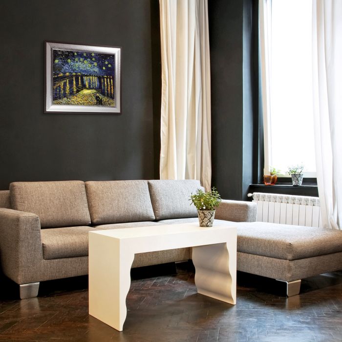 Starry Night Over the Rhone Pre-Framed - Magnesium Silver Frame 16" X 20"