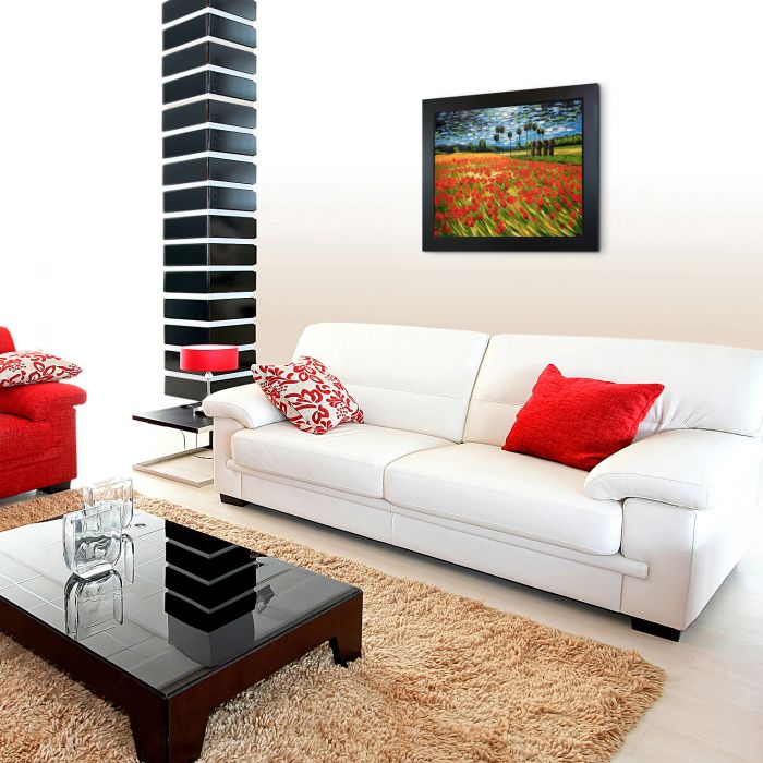 Field of Poppies Pre-Framed - New Age Black Frame 16"X20"